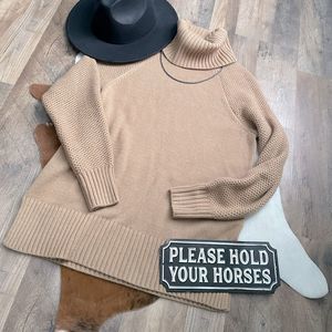 DKNY Textured Sleeve Cowl neck Sweater